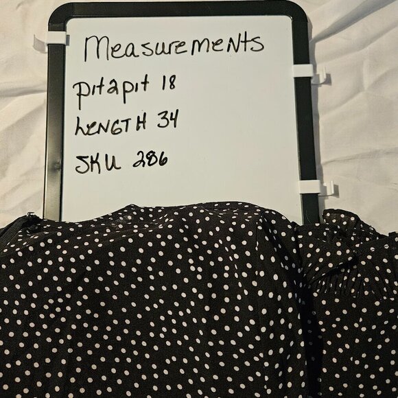 Lulus Floral To See Black Polka Dot Long Sleeve Mini Dress Size medium NWT - Picture 10 of 10